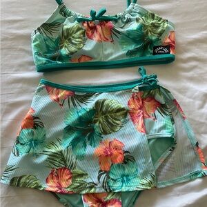 Justice Tropical Floral three-Piece Swim Set and MINECRAFT COLLECTION BUNDLE